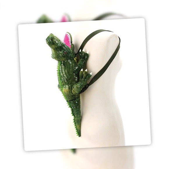 RESTOCK Kid Pleaser Green Magical Alligator Cute Plush 3D Backpack Bag - Picture 9 of 16